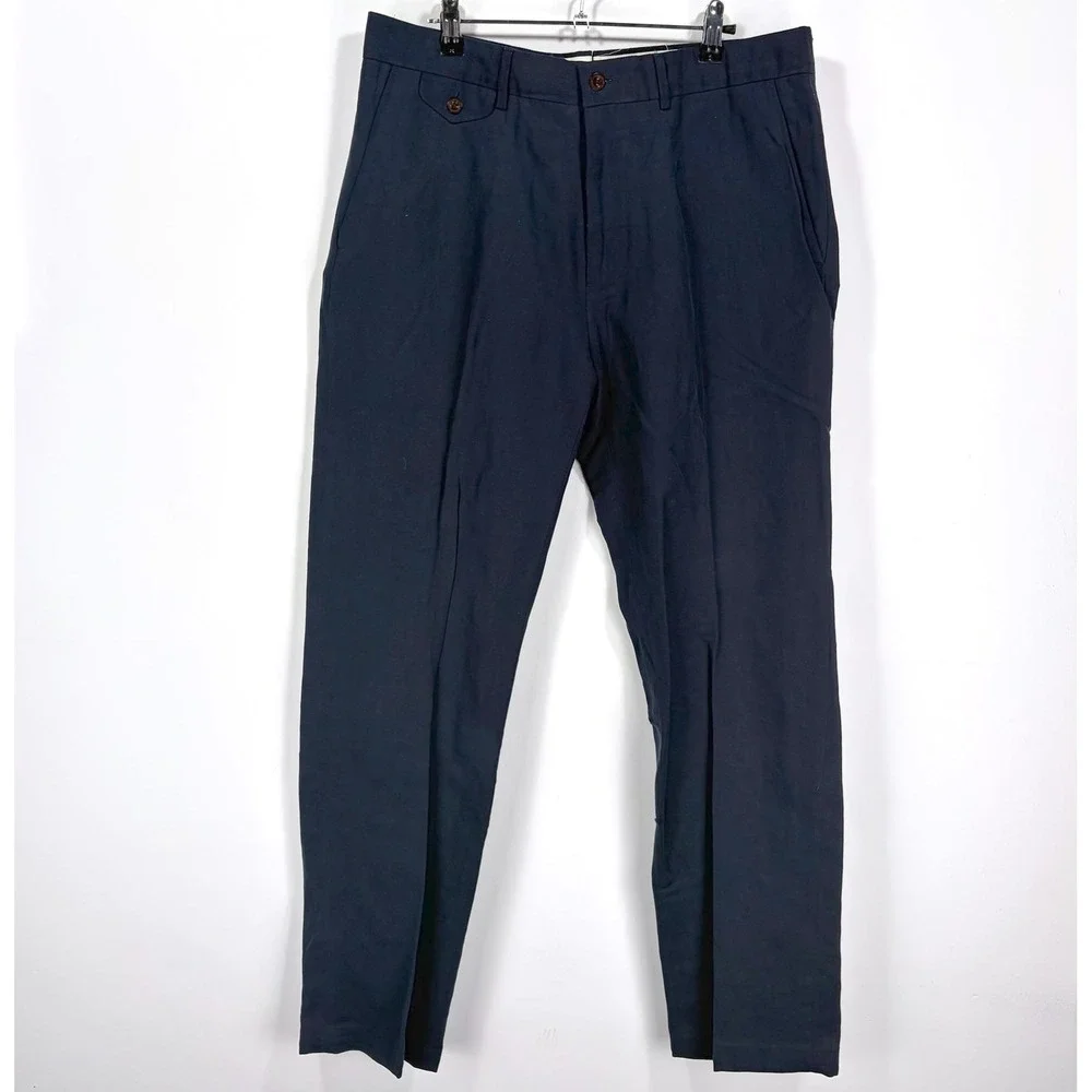 Polo Ralph Lauren Chino Pants Mens Navy Blue Classic Fit Cotton Trousers Luxury